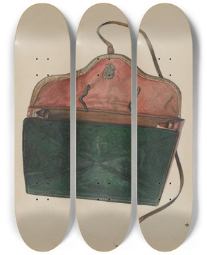 Triptych art skateboard deck of Ralph Atkinson Purse by Ralph Atkinson (20-)