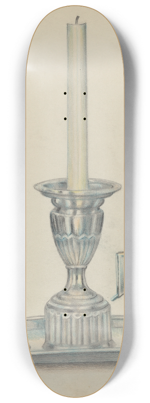 Herbert Russin - Silver Candlestick with Two Snuffers 8.25 inch art skate deck