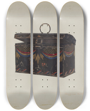 Triptych art skateboard deck of Edward L Loper Lunch Box_1 by Edward L Loper (1916-2011)