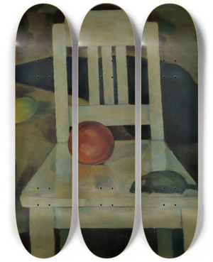 Triptych art skateboard deck of Vilho Lampi Still Life by Vilho Lampi (1898-1936)