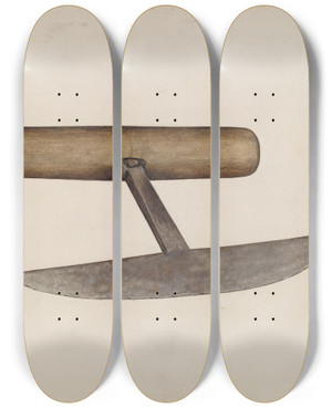 Triptych art skateboard deck of Sydney Roberts Food Chopper by Sydney Roberts