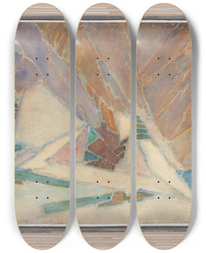Triptych art skateboard deck of Ger Ladage Titel Onbekend by Ger Ladage (1878-1932)