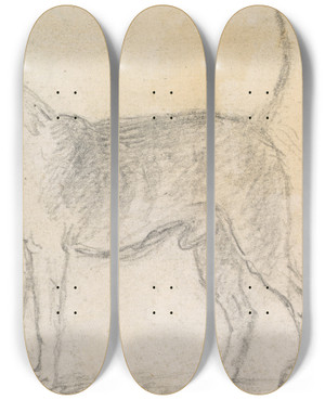Triptych art skateboard deck of James Seymour A Hound Facing Left by James Seymour (1697-1752)