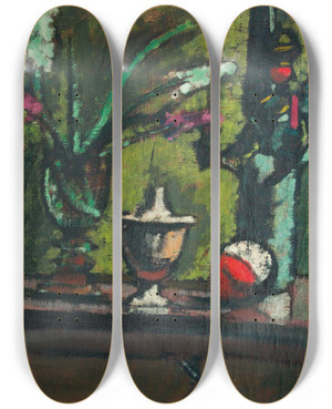 Triptych art skateboard deck of Anton Kerschbaumer Stillleben by Anton Kerschbaumer