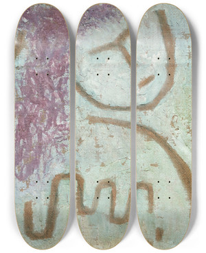Triptych art skateboard deck of Paul Klee Little Hope by Paul Klee (1879-1940)