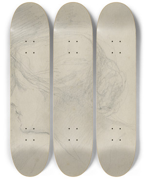 Triptych art skateboard deck of Matthijs Maris Hoofd Van Een Vrouw by Matthijs Maris (1839-1917)