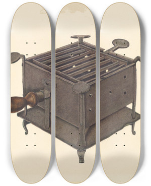 Triptych art skateboard deck of Frank Mcentee Toaster Or Broiler by Frank Mcentee