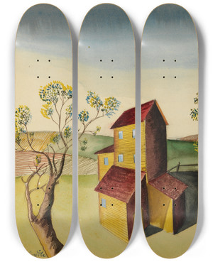 Triptych art skateboard deck of Stanley Smith Spring by Stanley Smith (1893)