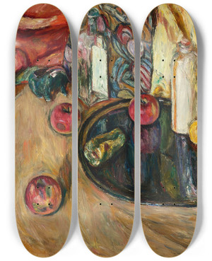 Triptych art skateboard deck of Abraham Manievich Still Life_2 by Abraham Manievich (1881-1942)