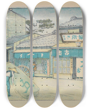 Triptych art skateboard deck of Emil Orlik Aus Japan by Emil Orlik (1870-1932)