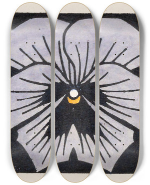 Triptych art skateboard deck of Julie De Graag Viool by Julie de Graag (1877-1924)