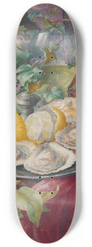 Herman Henstenburgh - Vanitas Still Life With Oysters And Skull 8.25 inch art skate deck