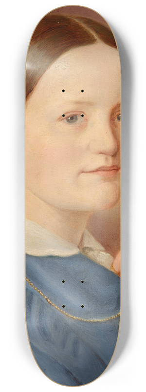 Hermann Eduard Hartmann - A portrait of a lady with a necklace with a light dress 8.25 inch art skate deck