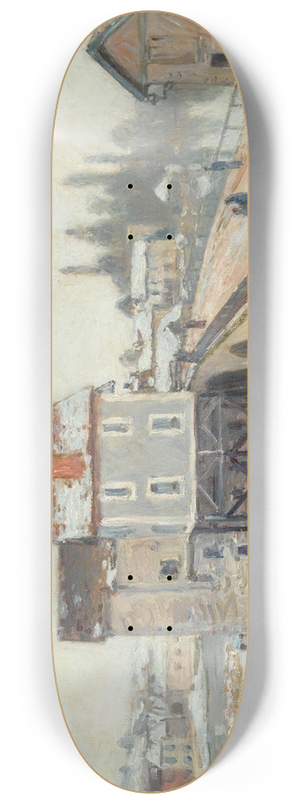 Alfred Sisley - Le Pont De Moret Et Les Moulins  Effet Dhiver 8.25 inch art skate deck