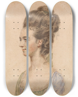 Triptych art skateboard deck of John Smart Miss Barbara Hill D 1838 by John Smart (1741-1811)