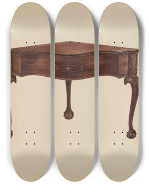 Triptych art skateboard deck of Marie Alain Table by Marie Alain
