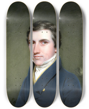 Triptych art skateboard deck of Charles Cromwell Ingham Benjamin Moore Mcvickar by Charles Cromwell Ingham (1786-1863)