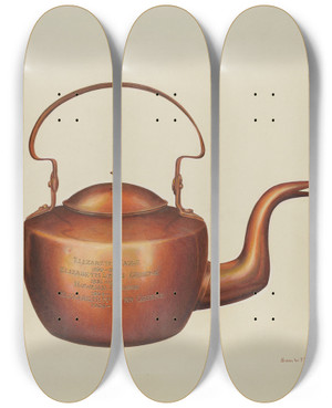Triptych art skateboard deck of Samuel W Ford Copper Kettle by Samuel W Ford