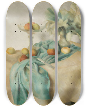 Triptych art skateboard deck of Jacek Mierzejewski Martwa Natura by Jacek Mierzejewski (1883-1925)