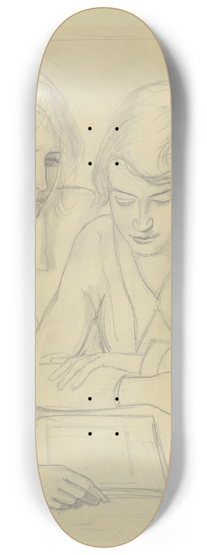 Hermann Lismann - Two girls 8.25 inch art skate deck
