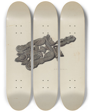 Triptych art skateboard deck of Roy Weber Trivet_2 by Roy Weber