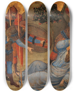 Triptych art skateboard deck of Spinello Aretino The Conversion Of Saint Paul by Spinello Aretino (1350-1410)