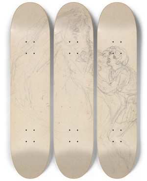Triptych art skateboard deck of Sawrey Gilpin Study For Gullivers Travels by Sawrey Gilpin (1733-1807)