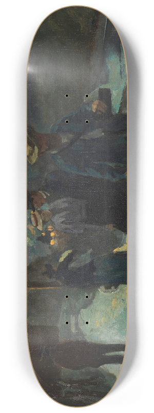 Hermann Pleuer - Stuttgarter Westbahnhof in der Abenddmmerung 8.25 inch art skate deck