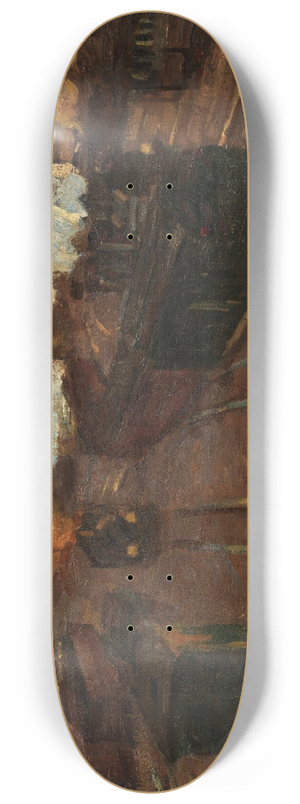 Hermann Pleuer - Vor den Einfahrtshallen des Alten Stuttgarter Bahnhofs 8.25 inch art skate deck