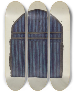 Triptych art skateboard deck of Helen E Gilman Shaker Case by Helen E Gilman