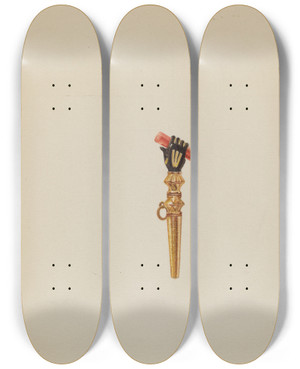 Triptych art skateboard deck of Robert Clark Watch Key_1 by Robert Clark