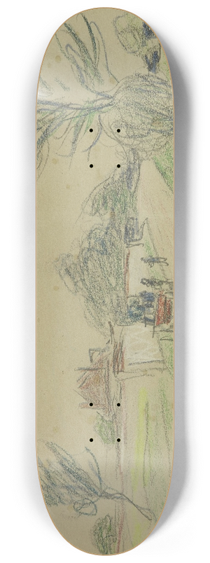 Alfred Sisley - Route de Fontainebleau 8.25 inch art skate deck Alfred Sisley - Route de Fontainebleau 8.25 inch art skate deck