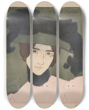 Triptych art skateboard deck of Alfredo Mller Clo De Mrode by Alfredo Muller