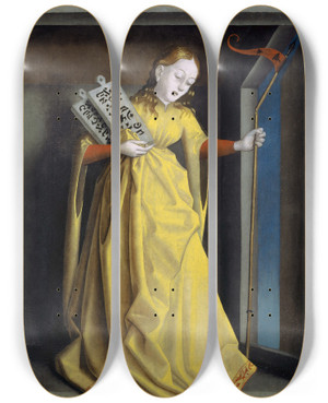 Triptych art skateboard deck of Konrad Witz Synagogue by Konrad Witz (1410-1446)