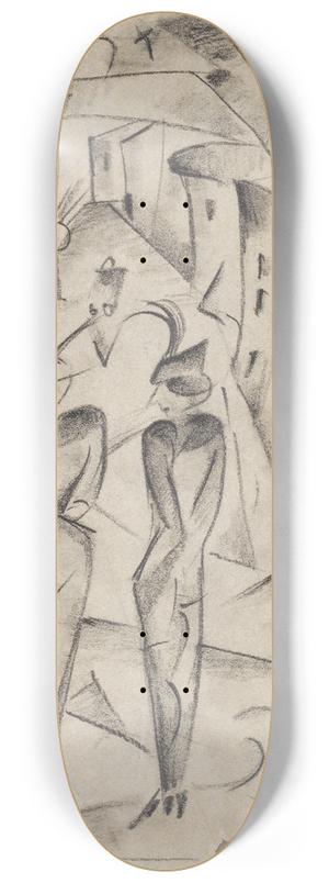Hermann Stenner - Zwei Frauen auf der Strae 8.25 inch art skate deck