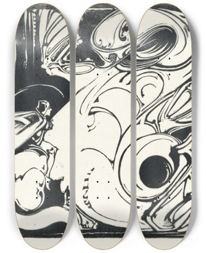 Triptych art skateboard deck of Bernard Willem Wierink St Joris_1 by Bernard Willem Wierink (1856-1939)