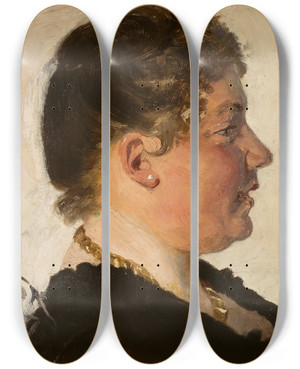 Triptych art skateboard deck of Peder Severin Kryer Beatrice Diderichsen by Peder Severin Kroyer (1851-1909)