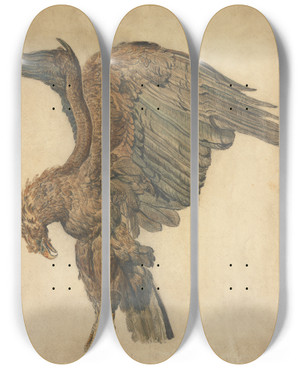 Triptych art skateboard deck of James Ward Study Of A Plunging Eagle by James Ward (1769-1859)