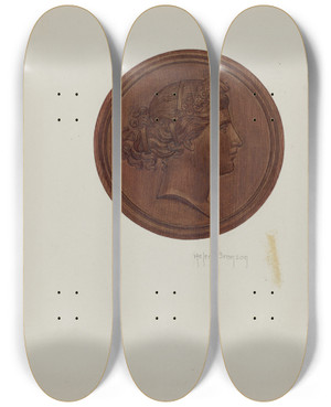 Triptych art skateboard deck of Helen Bronson Tieback_2 by Helen Bronson