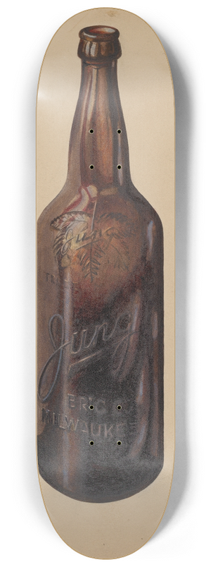 Herman O. Stroh - Beer Bottle 8.25 inch art skate deck