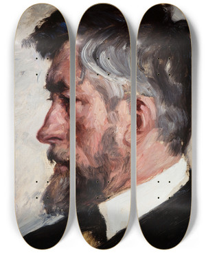 Triptych art skateboard deck of Peder Severin Kryer Jf Willumsen by Peder Severin Kroyer (1851-1909)