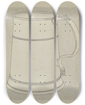 Triptych art skateboard deck of Harry Goodman Pewter Mug_1 by Harry Goodman
