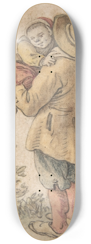 Herman Saftleven - Peasant with Child 8.25 inch art skate deck