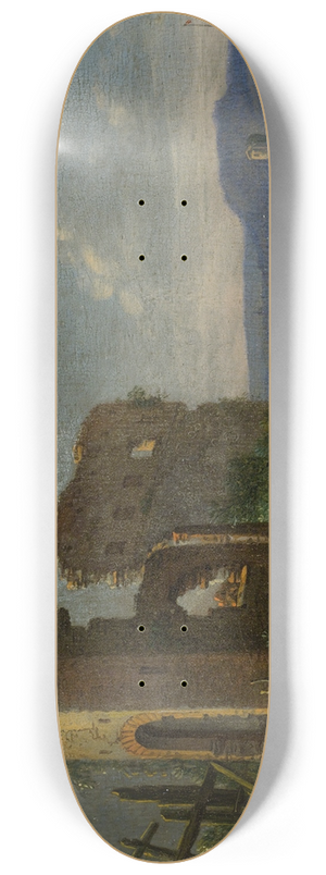 Herman Saftleven - River Landscape With Ruins, Boats And Figures 8.25 inch art skate deck