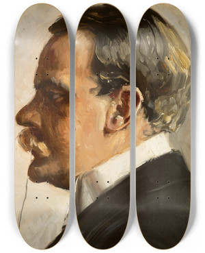 Triptych art skateboard deck of Michael Ancher Hakon Brresen by Michael Ancher (1849-1927)