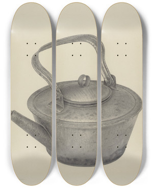 Triptych art skateboard deck of Amelia Tuccio Tea Kettle by Amelia Tuccio (20-)
