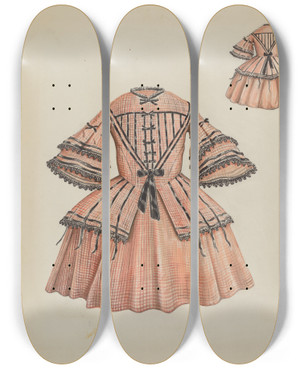 Triptych art skateboard deck of Al Curry Childs Dress_2 by Al Curry (20-)