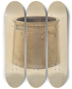 Triptych art skateboard deck of Daniel Fletcher Crock by Daniel Fletcher
