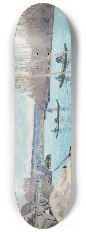 Alfred Sisley - The Seine at Port-Marly, Piles of Sand 8.25 inch art skate deck Alfred Sisley - The Seine at Port-Marly, Piles of Sand 8.25 inch art skate deck