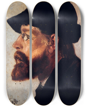 Triptych art skateboard deck of Michael Ancher Nils Hansteen by Michael Ancher (1849-1927)